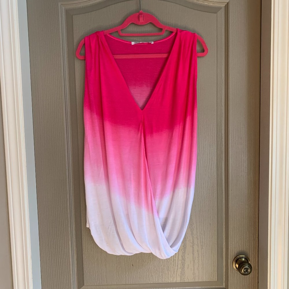 ombre pink sleeveless blouse